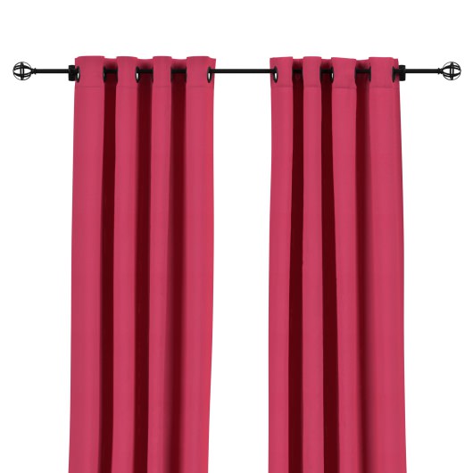 Sunbrella Canvas Hot Pink Outdoor Curtain with Dark Gunmetal Grommets 50 in. x 108 in.