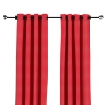 Sunbrella Canvas Logo Red Outdoor Curtain