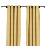 Sunbrella Canvas Wheat Outdoor Curtain with Dark Gunmetal Grommets 50 in. x 96 in. w/ Stabilizing Grommets