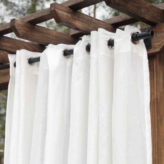 Sheer White Extra Wide Outdoor Curtain 116