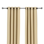 Sunbrella Canvas Antique Beige Outdoor Curtain with Nickel Plated Grommets - 50 in. x 96 in.