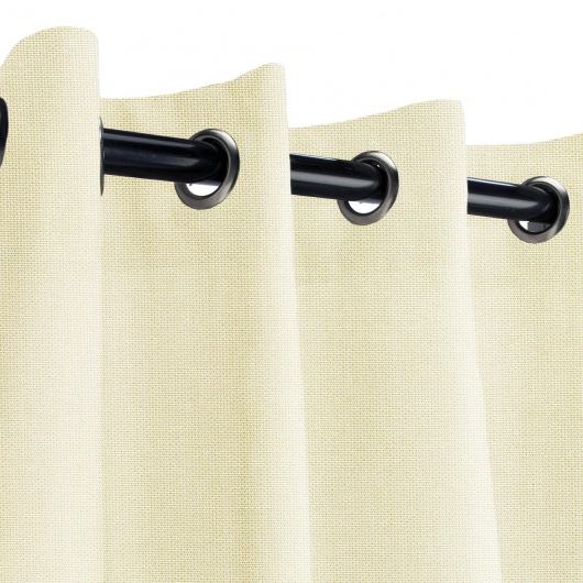 Sunbrella Canvas Birds Eye Outdoor Curtain with Nickel Plated Grommets - 50 in. x 96 in.