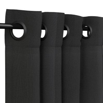 Sunbrella Canvas Black Outdoor Curtain with Old Copper Grommets 50 in. x 108 in.