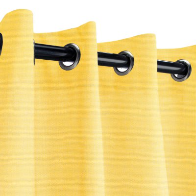 Sunbrella Canvas Buttercup Outdoor Curtain with Satin Nickel Grommets 50 in. x 108 in.