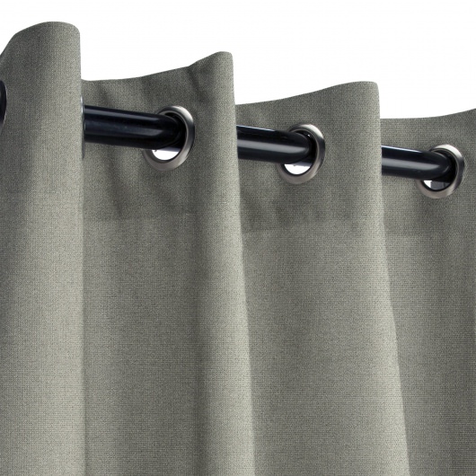 Sunbrella Canvas Charcoal Outdoor Curtain with Nickel Plated Grommets - 50 in. x 84 in.