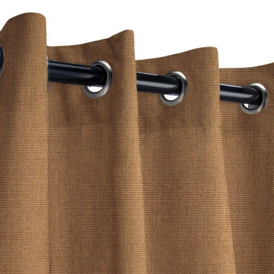 Sunbrella Canvas Chestnut Outdoor Curtain with Nickel Grommets 50 in. x 108 in.