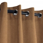 Sunbrella Canvas Chestnut Outdoor Curtain with Nickel Plated Grommets - 50 in. x 108 in.