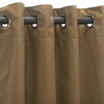 Sunbrella Canvas Cocoa Outdoor Curtain with Nickel Plated Grommets 50 in. x 84 in.