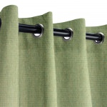 Sunbrella Canvas Fern Outdoor Curtain with Old Copper Grommets 50 in. x 108 in.