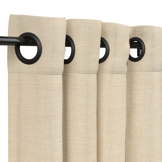 Sunbrella Canvas Flax Outdoor Curtain with Nickel Plated Grommets - 50 in. x 96 in.