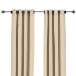 Sunbrella Canvas Flax Outdoor Curtain with Nickel Plated Grommets - 50 in. x 84 in.