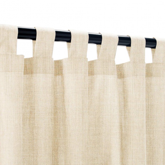 Sunbrella Canvas Flax Outdoor Curtain w/ Tabs 50 in. x 84 in. w/ Stabilizing Grommets