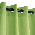 Sunbrella Canvas Ginkgo Outdoor Curtain with Nickel Plated Grommets - 50 in. x 84 in.