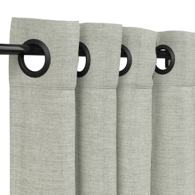 Sunbrella Canvas Granite Outdoor Curtain with Nickel Plated Grommets - 50 in. x 84 in.