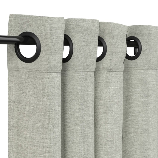 Sunbrella Canvas Granite Outdoor Curtain with Nickel Plated Grommets - 50 in. x 96 in.