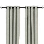 Sunbrella Canvas Granite Outdoor Curtain with Nickel Plated Grommets - 50 in. x 96 in.