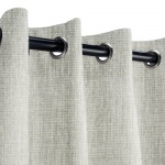 Sunbrella Canvas Granite Outdoor Curtain with Black Grommets 50 in. x 84 in.