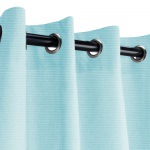 Sunbrella Canvas Mineral Blue Outdoor Curtain with Nickel Plated Grommets - 50 in. x 108 in.