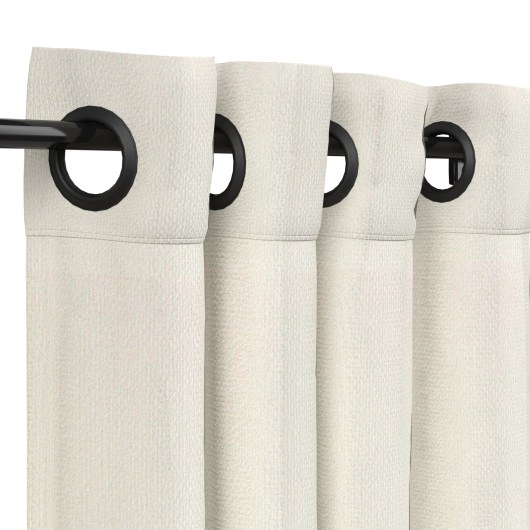Sunbrella Canvas Natural Outdoor Curtain with Nickel Plated Grommets - 50 in. x 84 in.