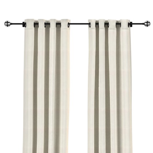Sunbrella Canvas Natural Outdoor Curtain with Nickel Plated Grommets - 50 in. x 84 in.