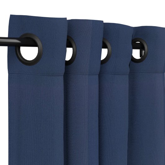 Sunbrella Canvas Navy Outdoor Curtain with Nickel Plated Grommets - 50 in. x 96 in.