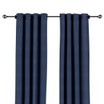 Sunbrella Canvas Navy Outdoor Curtain with Nickel Plated Grommets - 50 in. x 96 in.