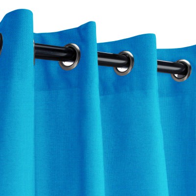 Sunbrella Canvas Pacific Blue Outdoor Curtain