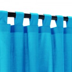 Sunbrella Canvas Pacific Blue Outdoor Curtain with Tabs 50 in. x 84 in.