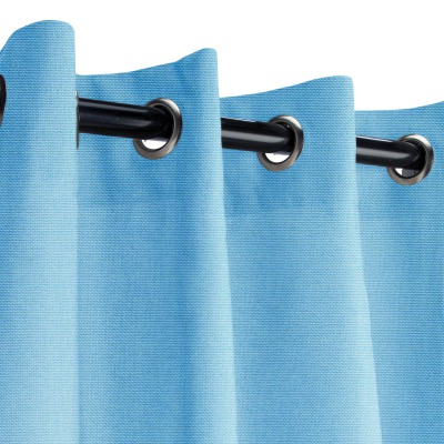 Sunbrella Canvas Sky Blue Outdoor Curtain