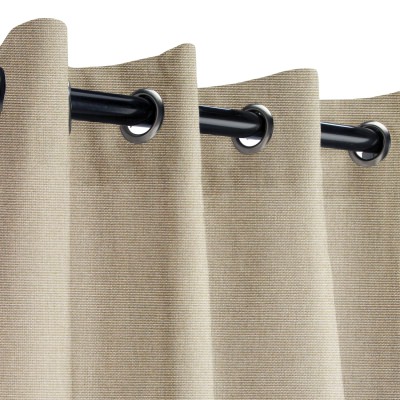 Sunbrella Canvas Taupe Outdoor Curtain with Satin Nickel Grommets 50 in. x 84 in.