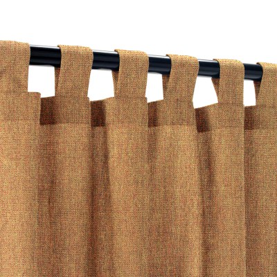 Sunbrella Canvas Teak Outdoor Curtain with Tabs 50 in. x 84 in.