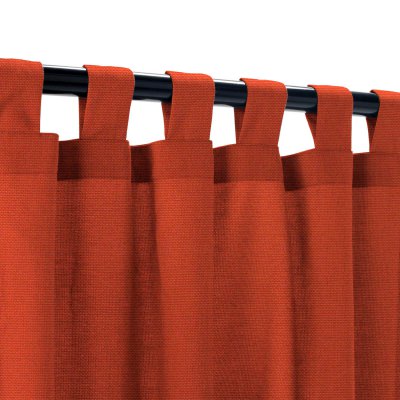 Sunbrella Canvas Terracotta Outdoor Curtain with Tabs 50 in. x 96 in.
