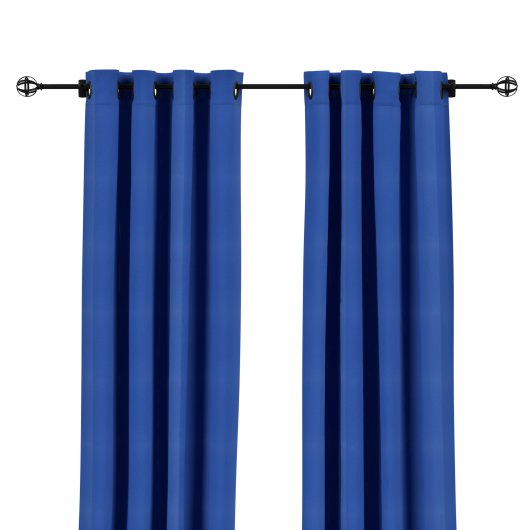 Sunbrella Canvas True Blue Outdoor Curtain with Nickel Plated Grommets - 50 in. x 108 in.