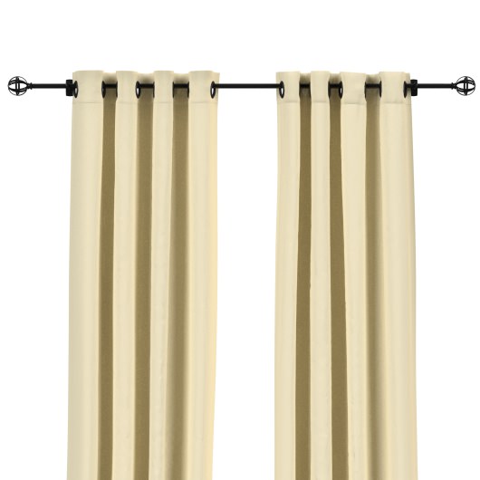 Sunbrella Canvas Vellum Outdoor Curtain with Nickel Plated Grommets - 50 in. x 96 in.