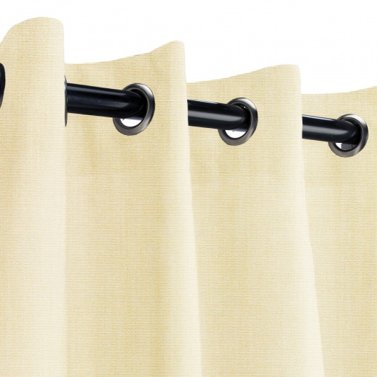 Sunbrella Canvas Vellum Outdoor Curtain with Black Grommets 50 in. x 84 in.