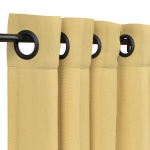 Sunbrella Canvas Wheat Outdoor Curtain with Black Grommets and Stabilizing Grommets 50 in. x 96 in.