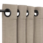Sunbrella Cast Ash Outdoor Curtain with Nickel Plated Grommets - 50 in. x 96 in.