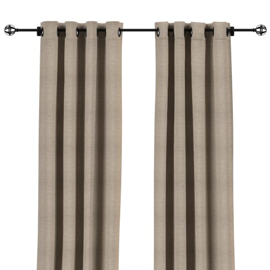 Sunbrella Cast Ash Outdoor Curtain with Nickel Plated Grommets - 50 in. x 96 in.