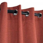 Sunbrella Cast Cinnabar Outdoor Curtain with Old Copper Grommets 50 in. x 84 in.