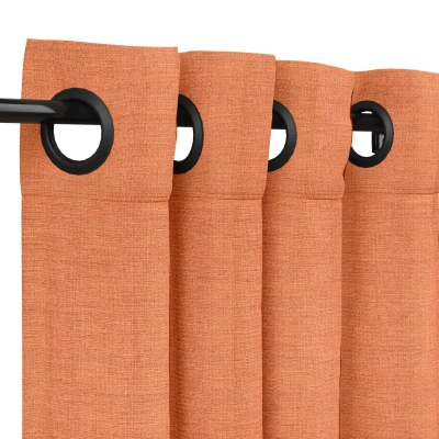 Sunbrella Cast Coral Outdoor Curtain 50 in x 108 in w/ Black Grommets