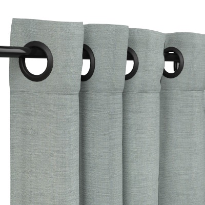 Sunbrella Cast Mist Outdoor Curtain with Nickel Plated Grommets - 50 in. x 84 in.