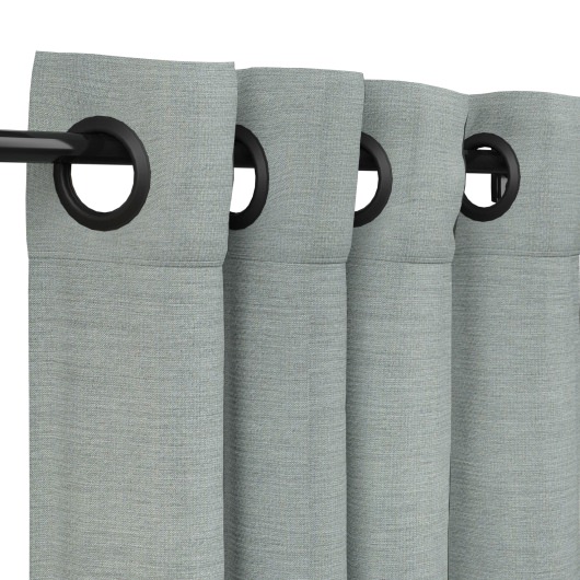 Sunbrella Cast Mist Outdoor Curtain with Nickel Plated Grommets - 50 in. x 84 in.