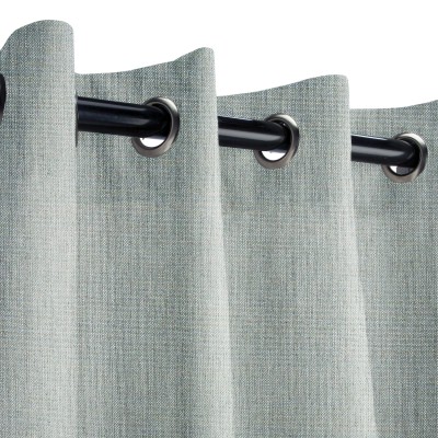 Sunbrella Cast Mist Outdoor Curtain with Nickel Grommets 50 in. x 84 in.