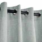 Sunbrella Cast Mist Outdoor Curtain with Dark Gunmetal Grommets 50 in. x 84 in. w/ Stabilizing Grommets