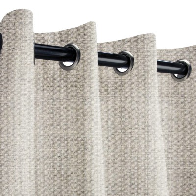 Sunbrella Cast Silver Outdoor Curtain with Nickel Grommets 50 in. x 84 in.