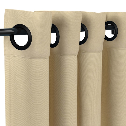 Sunbrella Canvas Antique Beige with Dark Gunmetal Grommets - 50 in. x 84 in.