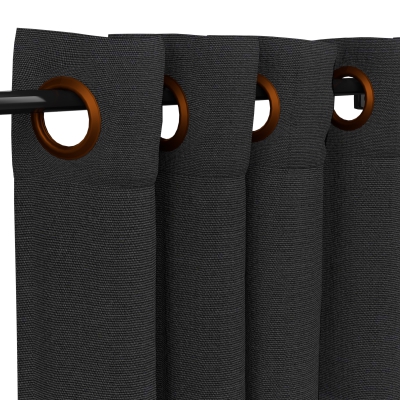 Sunbrella Canvas Black with Old Copper Grommets - 50 in. x 108 in.