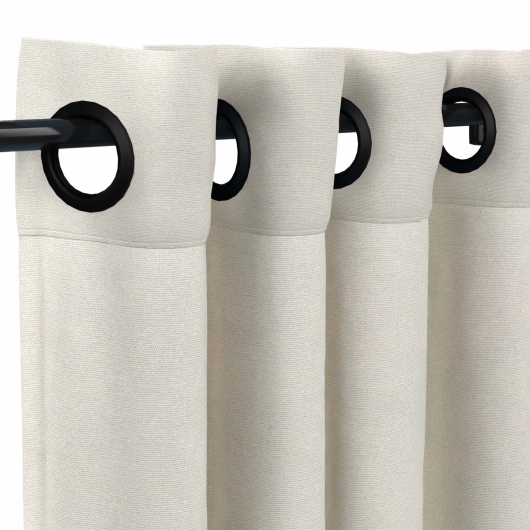 Sunbrella Canvas Natural with Dark Gunmetal Grommets 50 in. x 120 in.