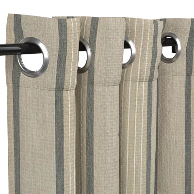 Sunbrella Cove Pebble Outdoor Curtain with Nickel Plated Grommets - 50 in. x 96 in.