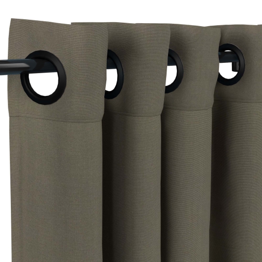 Sunbrella Canvas Taupe with Dark Gunmetal Grommets w/ Stabilizing Grommets - 50 in. x 84 in.